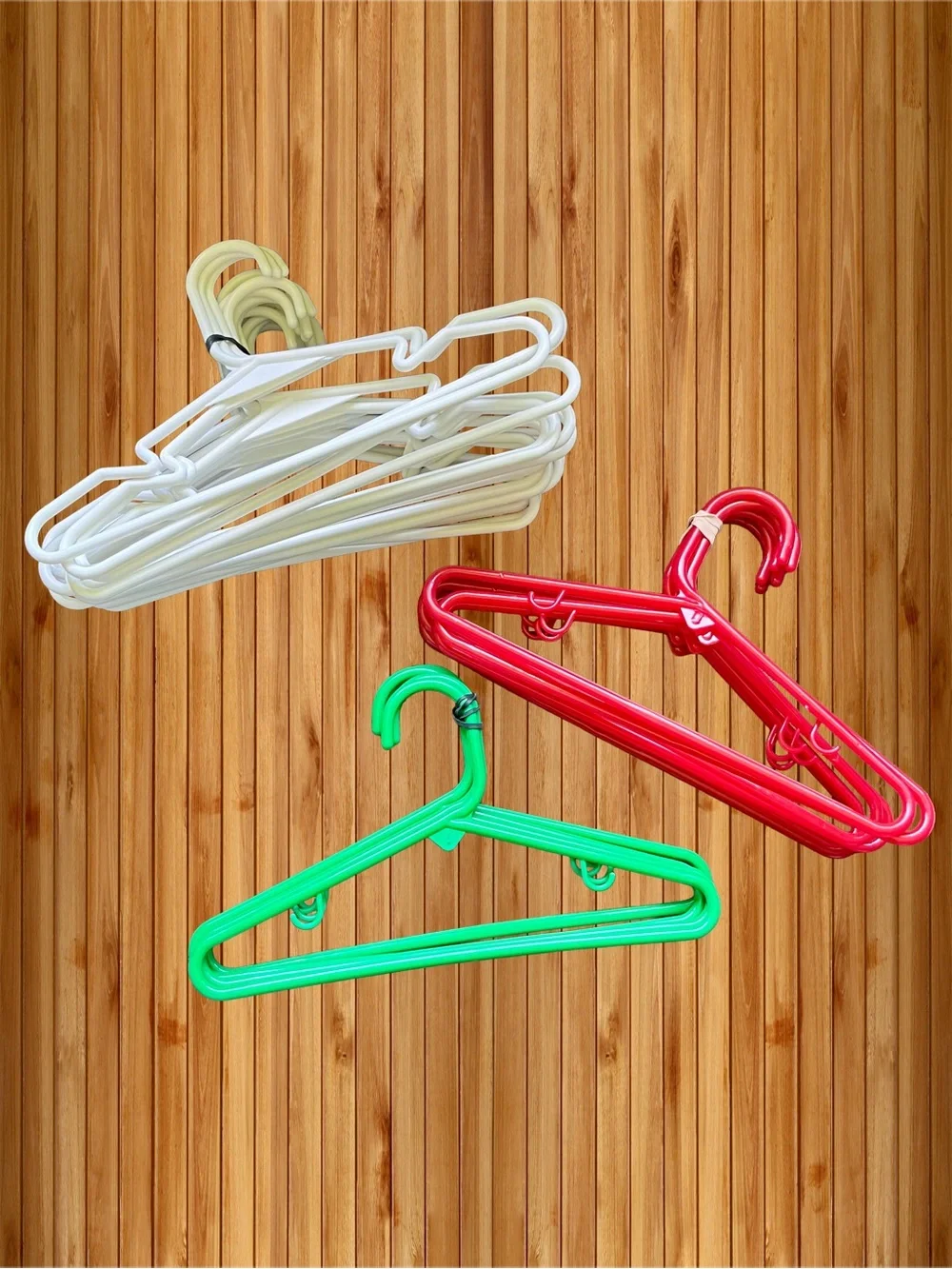 Set of Colorful Plastic Hangers - White, Red, Green (26) Baby & Children Size
